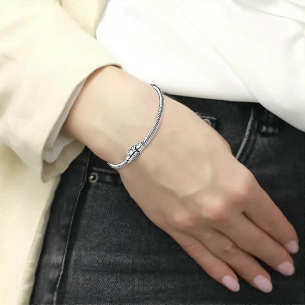 Sterling Pandora Ormstickad Armband Med Cylinderlås A3 20cm