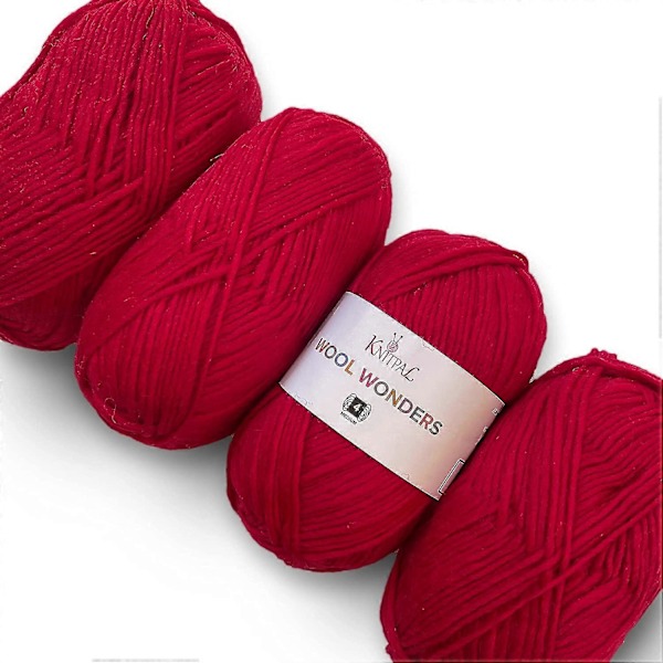 Wool Wonders Självrandande Varierat #4 Medium Tungt Worsted/aran Vikt Tjockt Garn, 30% Australisk Ull Och 70% Akryl, 4 Härvor, 400g/640yds (tran