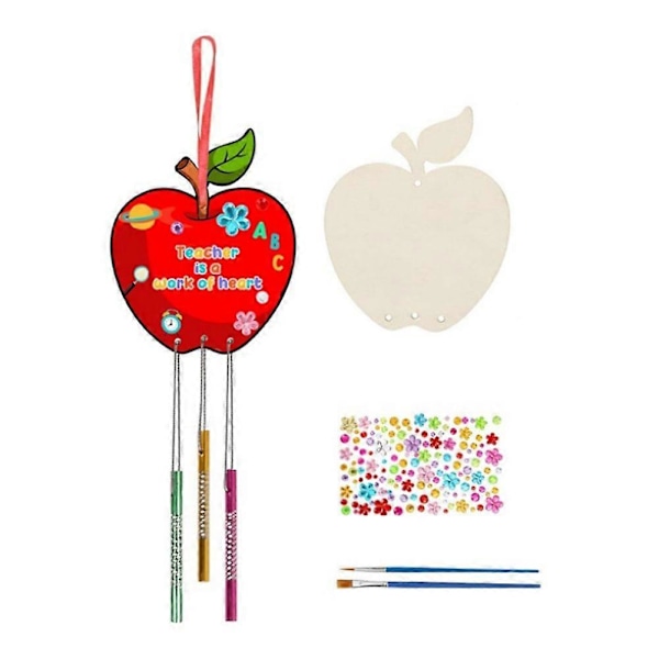 Barns Vindspel Ornament DIY Målade Födelsedags Konstaktivitet Dekoration Hänge, Set