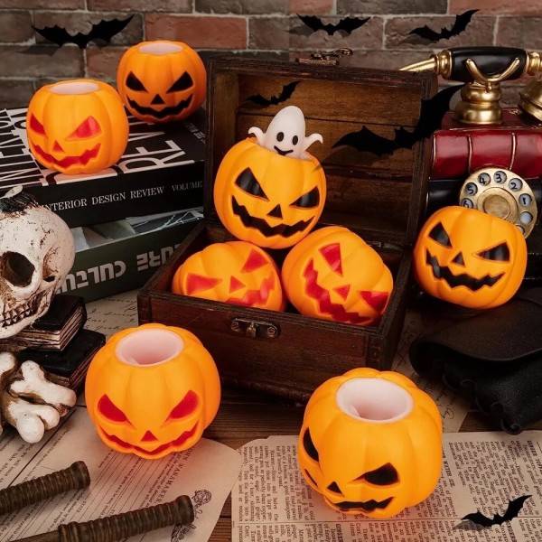 5 kpl Halloween Squeeze Lelu Hauska Söpö Kurpitsa Ghost Head Happy Halloween Party Favors lapsille Temppu tai herkku Rekvisiitta Juhlasuosikki