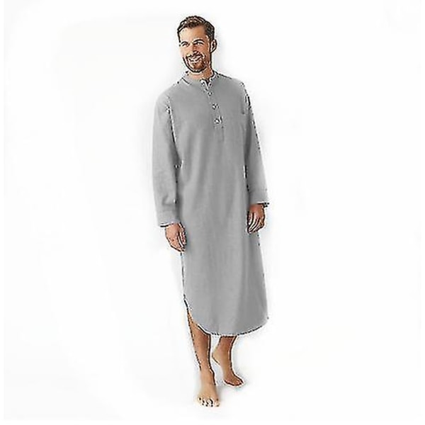 Herr pyjamas med huva i bomull Bomullspyjamas Mjuk pyjamas gray 2XL