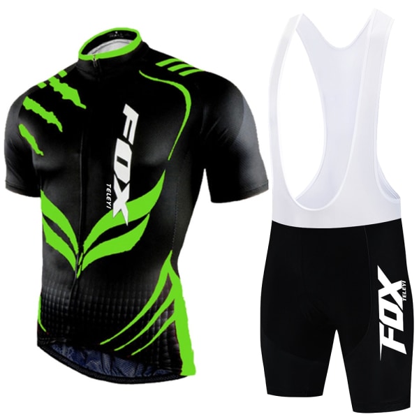 fox teleyi Cykeltröja Set Herr Sommar Utomhus Cykelkläder Snabbtorka Cykelkläder Andas MTB Cykeldräkt 5 XS