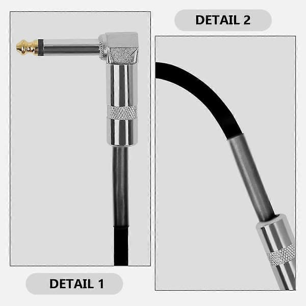 Gitarpedalkabel 6,35 mm Effektkoblingskabel Lydkabel Gitarpedaleffektkabel