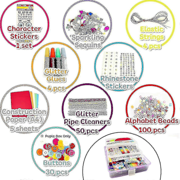 DIY Konstmaterial för Barn Småbarn Allt-i-ett Förskola Hemmaterial Set Julklappstillverkning