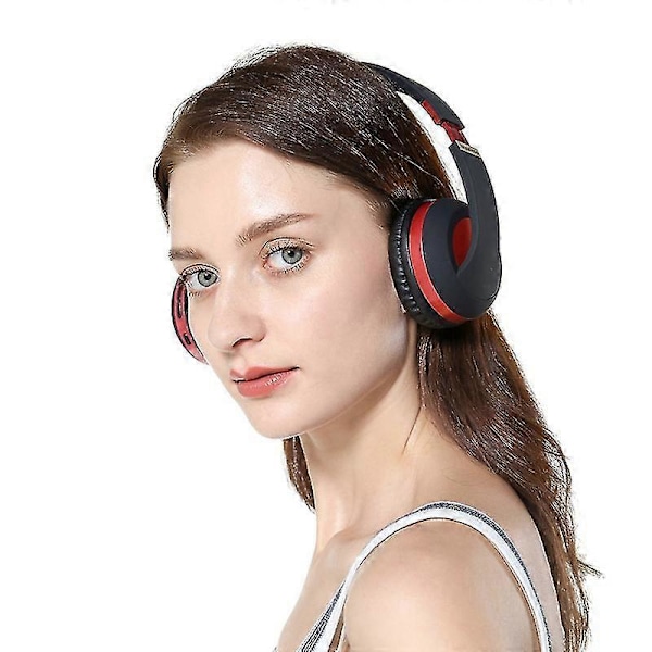 EK-MH4 Hodetelefoner, Bluetooth 5.0, Trådløs Hifi Fidelity Lydkvalitet Sammenleggbare Sportshodetelefoner (Rød)
