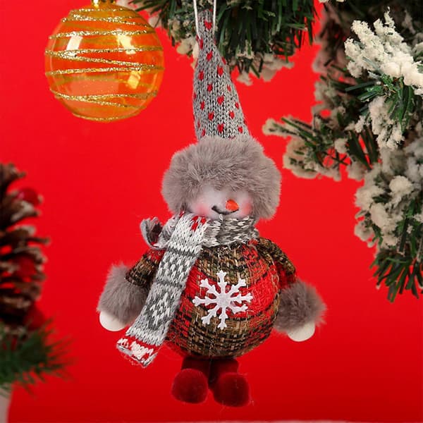 Julgransprydnad Hängande Tomte Älg Snögubbe Flicka Hänge för Dockhantverk