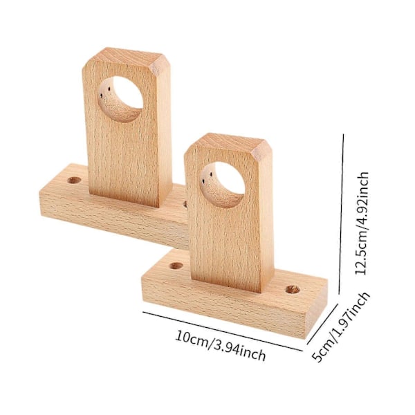 2 kpl Puinen Verhotangon Pidike Puinen Päätykiinnike Vaatekaapin Tangon Pidikkeet Raskaan Sarjan Tukeva Lisävaruste Reiän Halkaisija 3cm/1.18\"