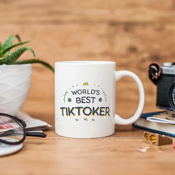 TIKTOKER Krus Verdens Bedste Sjove Gave til Kolleger Keramisk 330 ml Krus