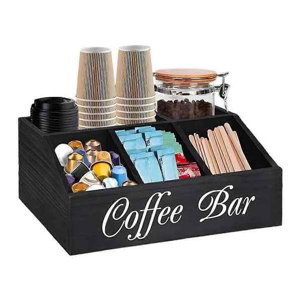Kaffestation Bordplade Organizer Bordplade Trækurv