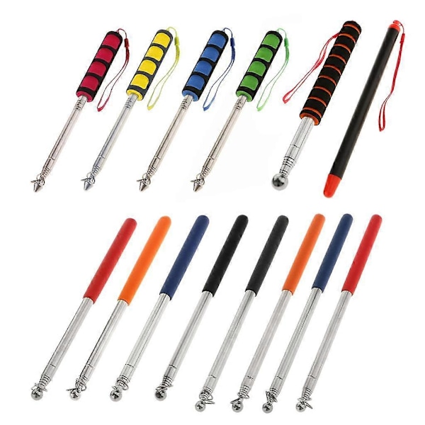 4 Farger Uttrekkbar Stang 1.2M/1.6 Håndholdt Flagg Banner Stang Teleskopisk Pointer for Presentasjoner