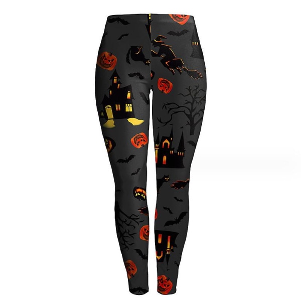 Halloween Leggings for kvinner Morsomme grafiske stretchy bukser COLOR 1 XL
