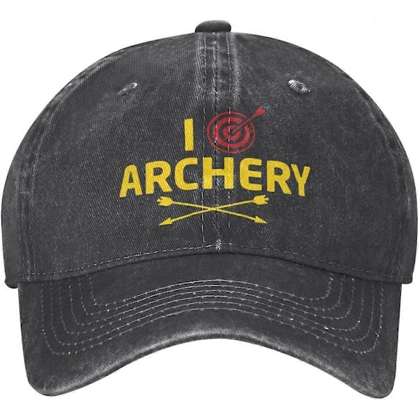 Jag Älskar Bågskytte Pilbåge Mål Unisex Cowboyhatt Baseballkepsar Justerbara Sport Golf Denim Casquette Keps Stil 1069