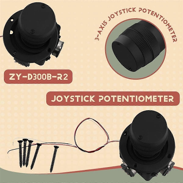 3-axlig joystickpotentiometer -D300B-R2 5K 3D Säkerhet Yuntai Kontroll Bollmaskin Tangentbord Monitor Joystick Svart
