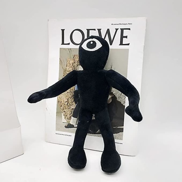 Rainbow Friends Plush Black,one-eyed Black Rainbow Friends Doors Doll,skrekkspill Rainbow Friends Black Big Mouth Fylt Pute,for barn og fans Gif B