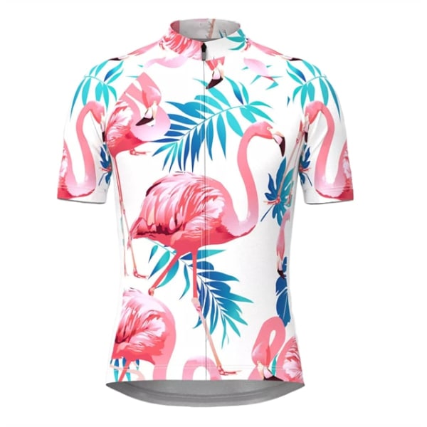 Mænd Hawaiian Tropical Flamingo Print Cykeltrøjesæt Kortærmede Cykeltøj MTB Ropa Ciclismo Bib Pant Cykeltøj 18 3XL