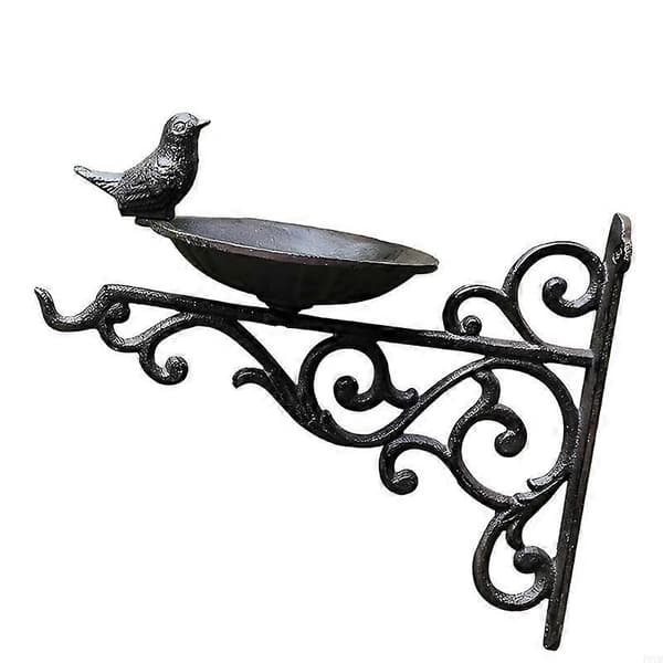 Nordisk stil støbejerns fuglefoder vægmonteret vildtfuglefoderstation ornamenter til have balkon gårdhave dekoration-8471 b