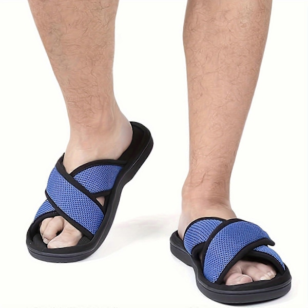 Nye modeller Herre Luksus Åben Tå Sandaler - Komfortabel Justerbar Rem, Premium Memory Foam, Ultra-Åndbar & Fjervægt - Perfekt til Indendørs Re
