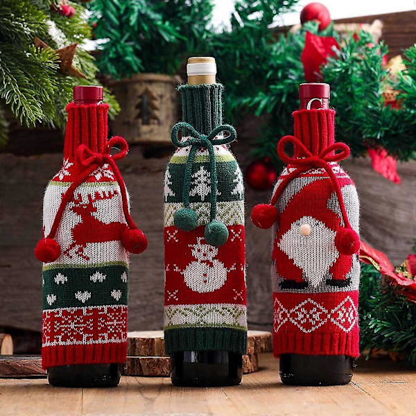 Jul Vinflaskfodral Jul-tema Bordsartiklar för Dekoration Älg/Snögubbe