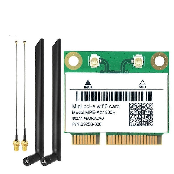 RTL8852BE WIFI6 Kort+2xAntenner AX1800M WiFi Bluetooth5.2 2.4GHz/5GHz WIFI Kort Adapter 802.11ax fo