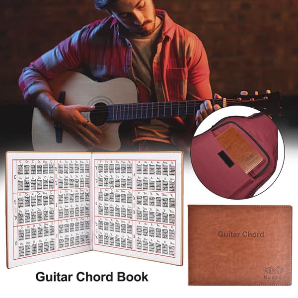 Muspor Folk/Klassisk Gitarr/Elgitarr Ackordbok Portabel 6-Strängad Gitarr Ackordtabell
