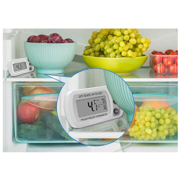 Digitalt Frysertermometer LCD Vandtæt Køleskabstermometer
