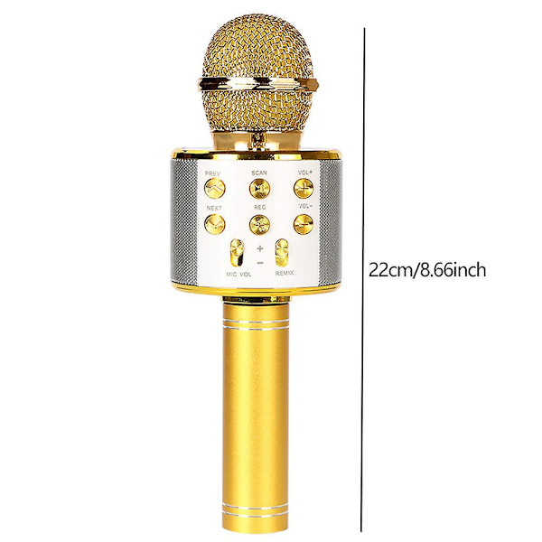 5 i 1 trådløs karaoke mikrofon bærbar håndholdt mikrofon høyttaler Maskingaver Gold