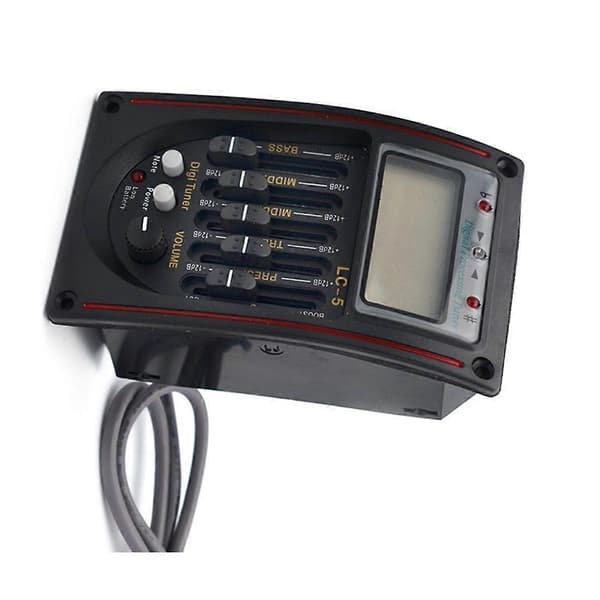 LC-5 5-bands Akustisk Gitarr Pickup EQ Förförstärkare LCD Stämapparat Piezo Pickup Equalizer System