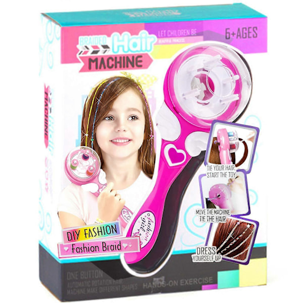 Hårflätare Automatisk Elektrisk Hårflätningsmaskin Hårstylingverktyg Leksaksset för Tonårsflickor-25*9 cm-rosa-1 st-DIY