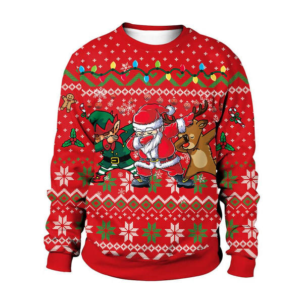 Kvinder Mænd Jul Ugly Novelty Sweater Par Matchende Trykt Funny Pullover Sweatshirt Xmas Party Top Jumper style 1 2XL