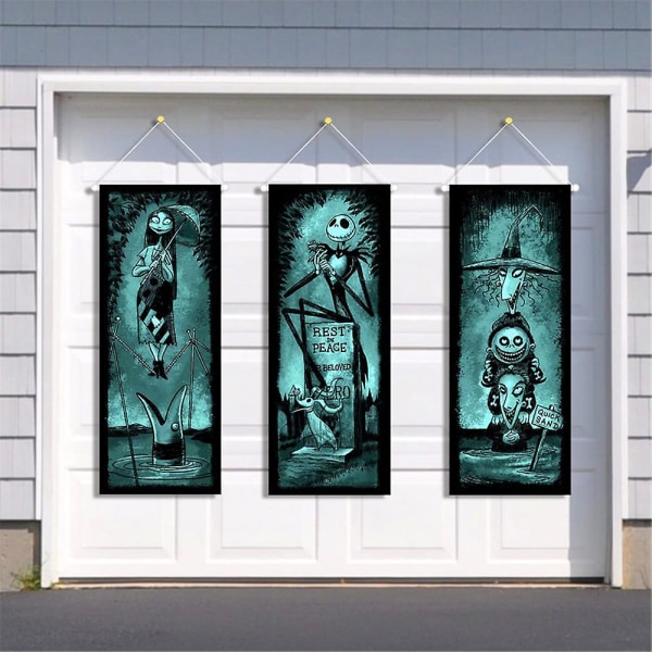 Halloween fest rekvisitter Mareridtet før jul hængende banner baggrund Hjem dekoration gaver style 2