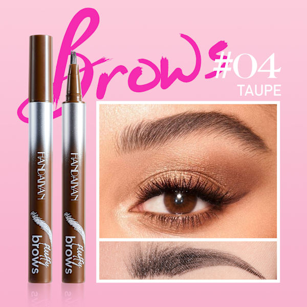 Kulmakynä, viisi väriä, villit kulmat, vedenkestävä, pitkäkestoinen, Handaiyan, juurista erottuva, luonnollinen kulmanestekynä Wild Eyebrow Pencil #04