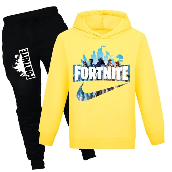 fortnite fortnite nye barneklær trendy gutter og jenter sweatshirt + casual langbuksedress yellow 150cm