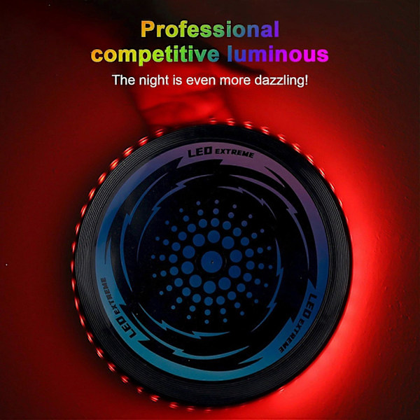 Ungdom Utomhussporter Frisbee LED Ljus-Frisbee Leksak Självlysande Flygande TeFat med 42 LED-lampor