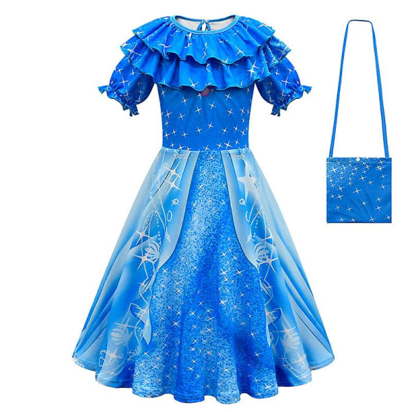 Jenter Askepottkjole Happy Purim Jenter Bursdagsfest Klær Halloween Cosplay Ariel Barn Prinsesse Dress Up Kostyme 3-10 år 997 blue-3pcs 100 (3-4T)