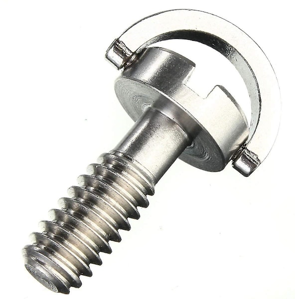 2st Rostfritt Stål Platt Huvud D-axel D-ring 1/4\" Monteringsskruv Adapter För DSLR Kamera/Stativ/Monopod/QR Snabbkopplingsplatta (typ 2)
