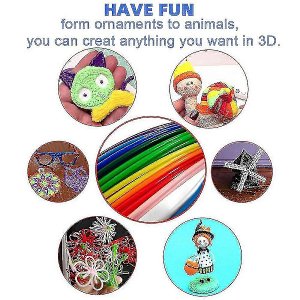 PLA Filament til 3D Pen Udskrivningsmateriale Diameter 1,75 mm Ingen Lugt Sikkerheds Plastik Refill til 3D Printer Pen