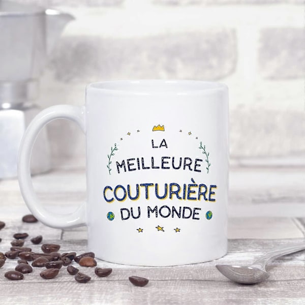 Syerske Dame Krus på Fransk Meilleur du Monde Morsom Gave til Kolleger Keramisk 11oz Krus