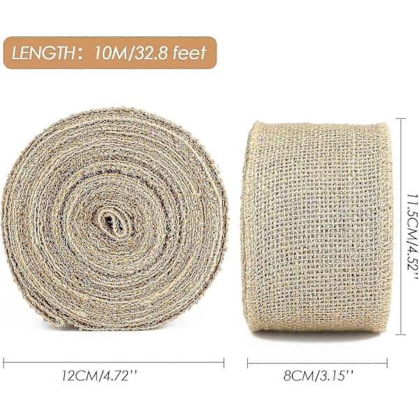 8 cm jute hessian bånd til gør-det-selv projekter