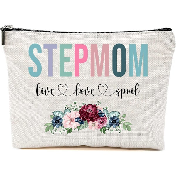 Stepmor Live Love Spoil Makeup Taske, Bedstemors Mors Dags Gaver Fra Børnebørn, Rejsetaske, Stepmor Gaveidé Fødselsdag, Stepmor Rejsetaske, Ny Ste