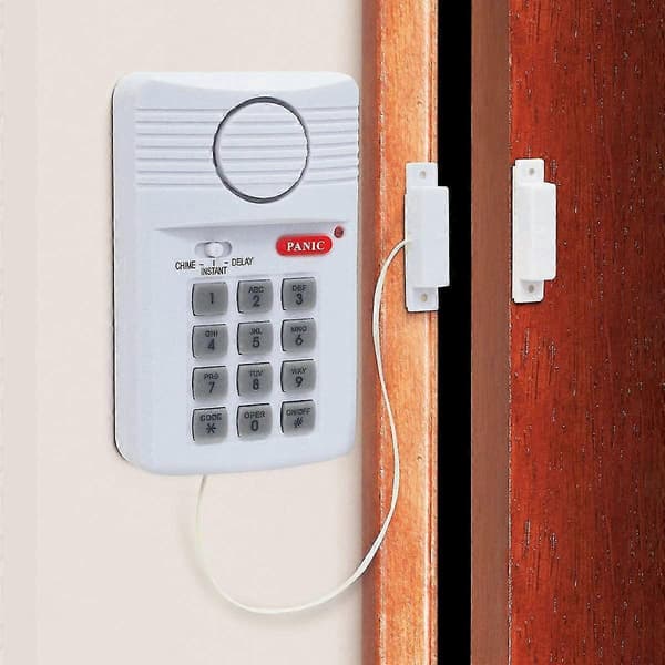 Høylytt Trådløs Dør Alarm Sikkerhetskode Panikk Keypad Kontor Garasje Bod