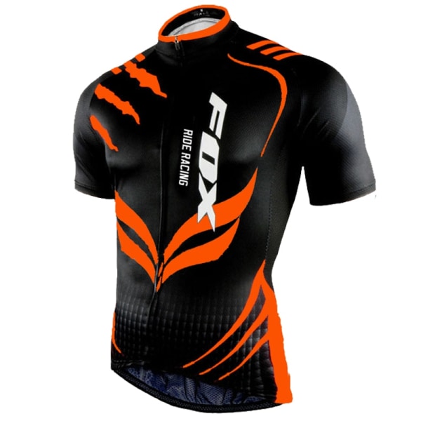 Maillot Cyclisme 2023 Oranssi Pyöräilypaita Set Miesten FOX RIDE RACING Polkupyöräily Lyhythihaiset Vaatteet Mtb Pyöräilyasut Vaatteet 20 S