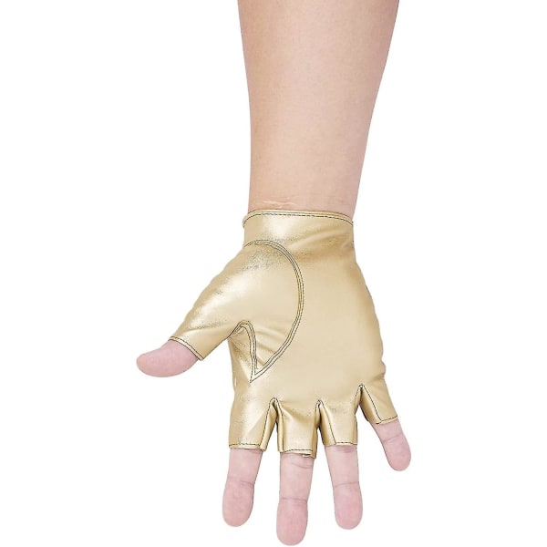 Män Pu Läderhandskar Steampunk Gothic Half Finger Krok-loop vantar