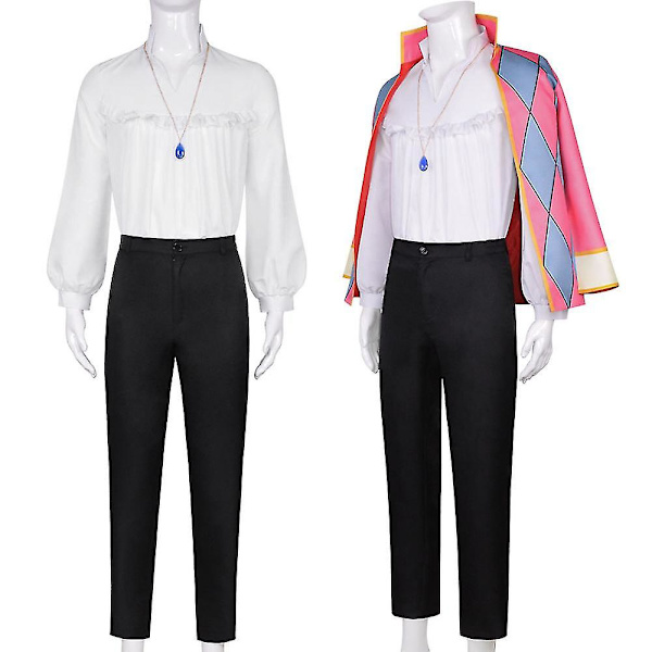 Snabb leverans Anime Howl's Moving Castle Howl Cosplay Costume Howl Cosplay Costume Herr Kostym Uniform Outfits Halloween Coat Full Set XXL