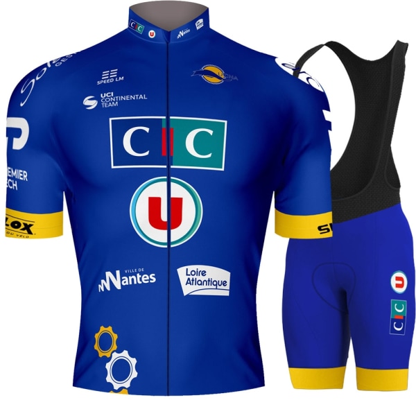 2023 CIC U Nantes Atlantique Team Cykeltröja Set Kortärmade Kläder Herr Road Bike Shirts Kostym Cykel Bib Shorts MTB 1 4XL