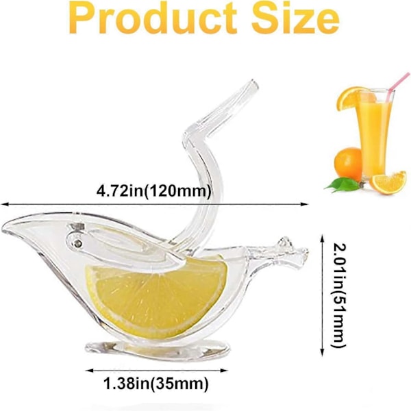 Fugle Citronpresser, Citronjuicer Akryl Manuel Juice Limepresser Fugleformet Citronskive Kilepresser, Ergonomisk Bærbar Frugtjuicer til O