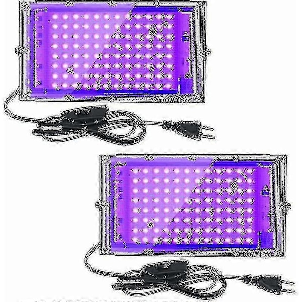 2kpl 100W UV LED-valonheitin Blacklight IP65 Vedenpitävä, Ultravioletti LED-lamppu, Efektivalaistus Aq TA JR2025032600352