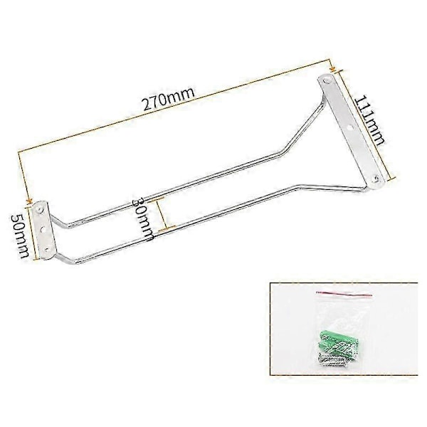 27 cm x 11 cm Vinglasstativ, Redskabsholder, Rustfrit Stål Hjemmebar Glasstativ, Vinglasholder Krog, Vinglas Redskabsholder til Underskabe