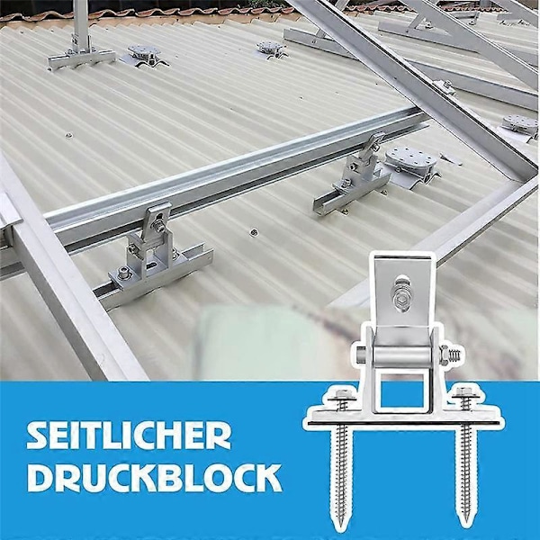 4 Pakke Solcellepanelholdere, Tak Kroker, 10-60 Feste Solcellemodul, Justerbar PV Modulholder for Solcellepanel