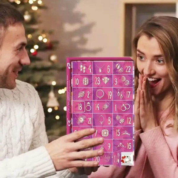 24 dages juleadventskalender Nedtællingssæt DIY smykker Ring Halskæde Making Kit Christmas Blind Box Surprise Gift Til Børn style 3