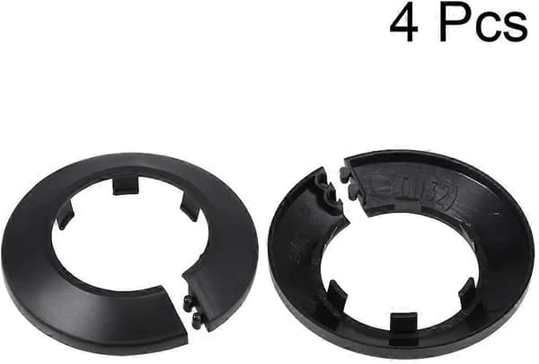 Rörskydd Dekoration PP Plast Vattenrör Rosett Svart 43mm 4st